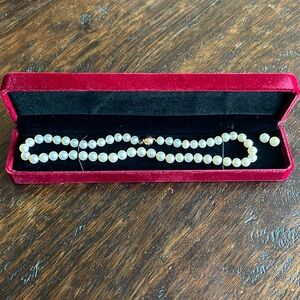 Pearl Earrings and Necklace